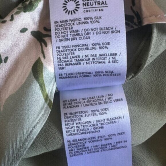 NEW Reformation Anaiis Long Silk Dress Tarragon Green Floral | size 4 - Picture 12 of 14